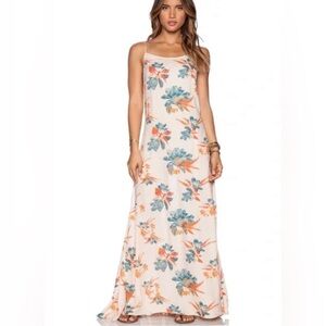 Free People Intimately Floral Print Romantic Low Back Boho Maxi Slip Dress Sz XS
